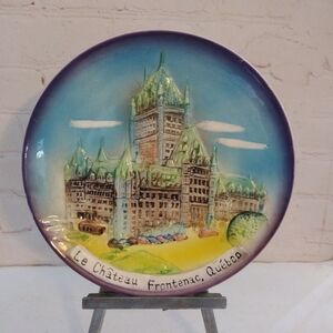 Vintage Chateau Frontenac Quebec Souvenir Decorative Plate 8" Made In Japan